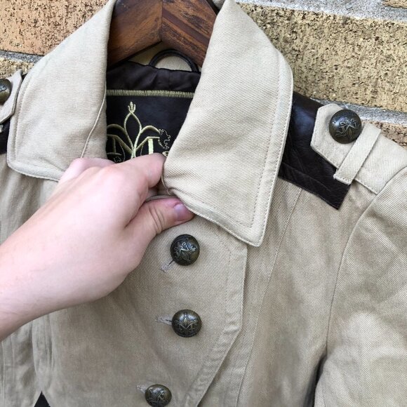 Vintage Mackage Double Closure Leather Trim Jacket - Picture 13 of 13